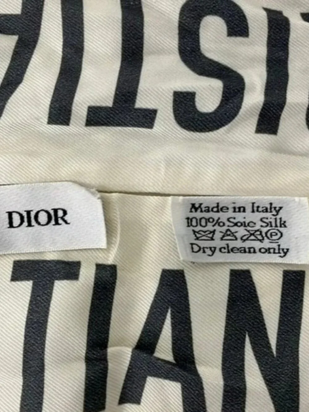 DIOR/ChristianDior White Gray Scarf